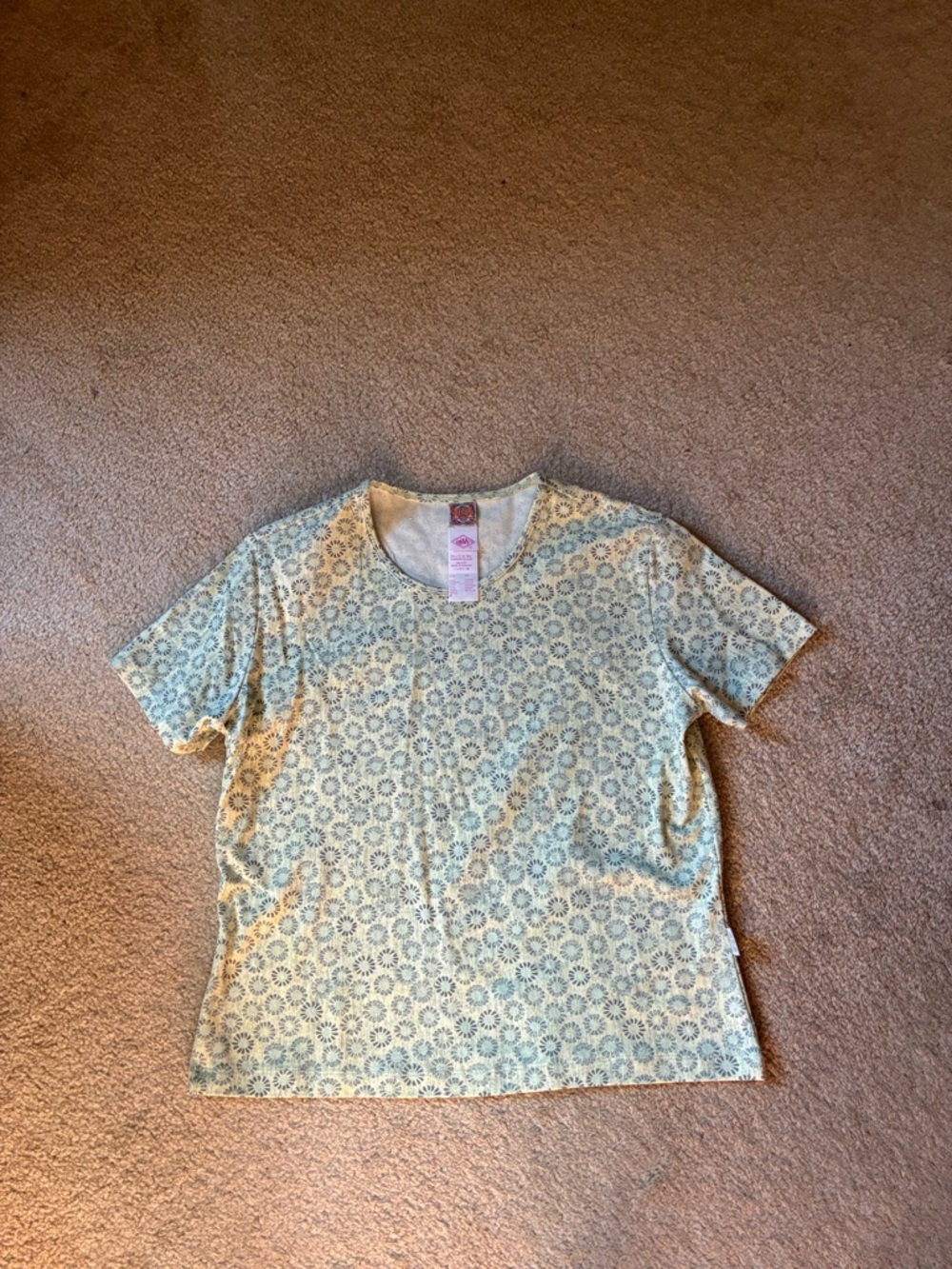 Oilily Short Sleeve Floral Tee - Cream & Blue